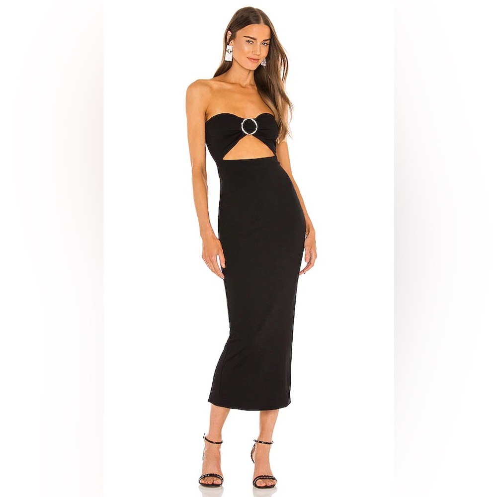 Michael Costello x REVOLVE Erin Midi Dress in Black